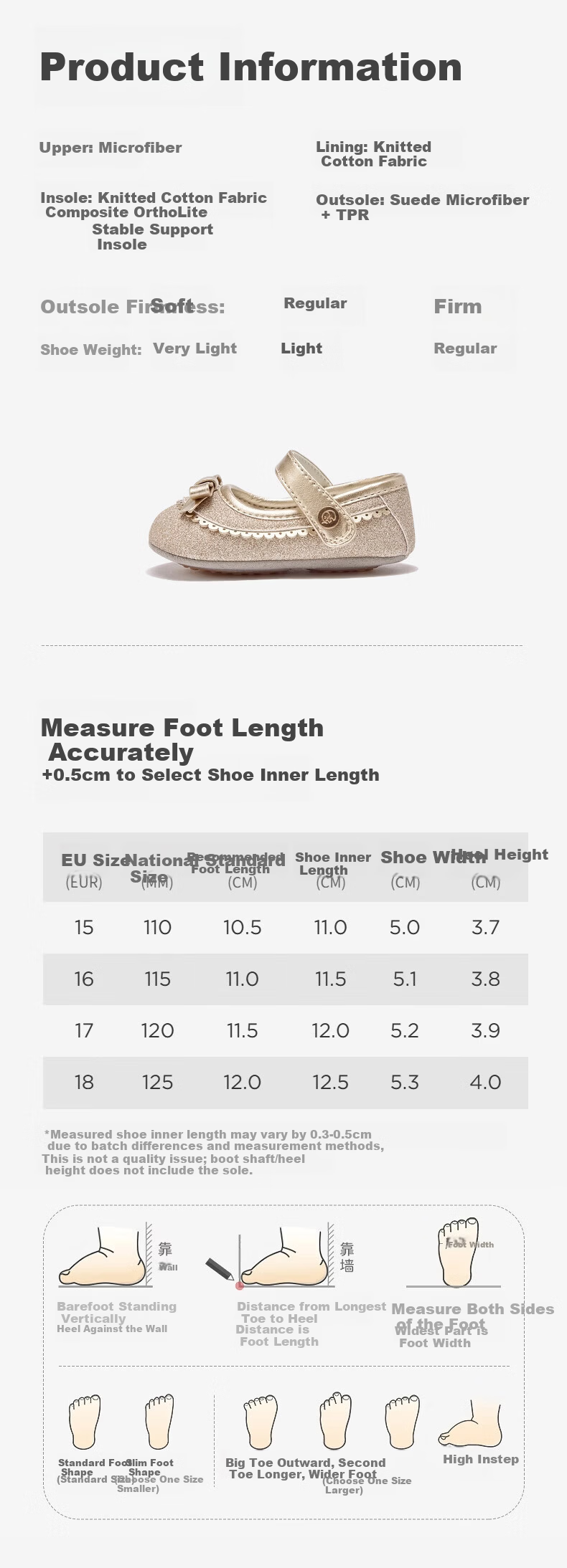 DAVE & BELLA Baby Antibacterial Prewalker Shoes Girls Spring Princess Style Soft Leather Newborn Shoes 11